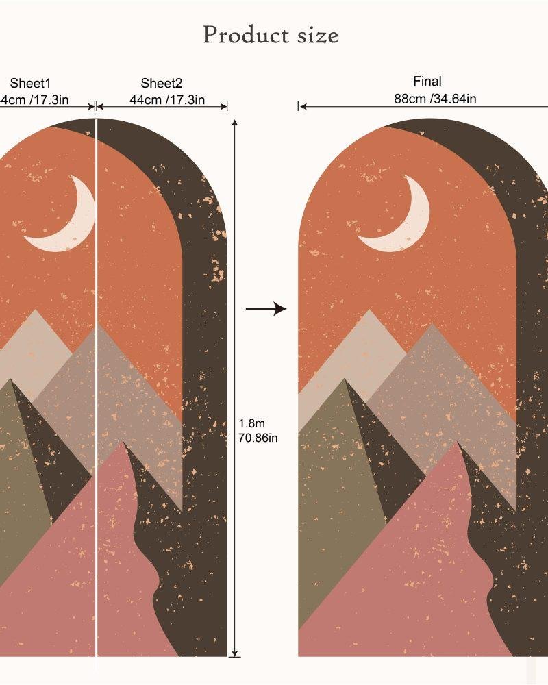 Arch Terracota Mountains Väggdekal, Flora Grossist, väggdekoration