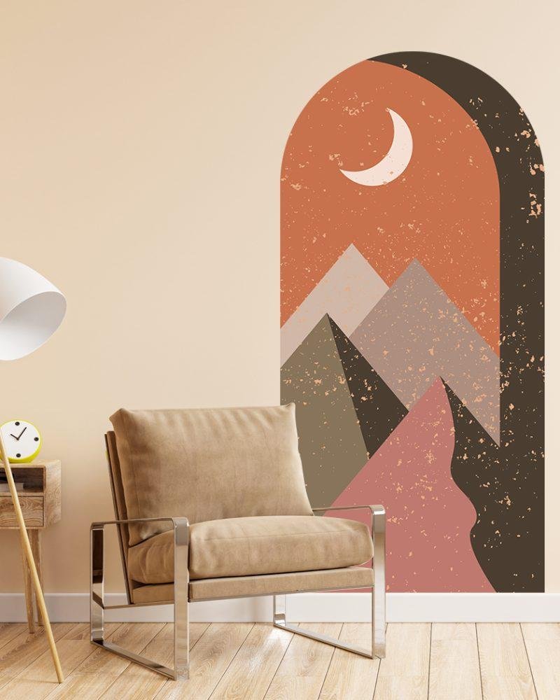 Arch Terracota Mountains Väggdekal, Flora Grossist, väggdekoration