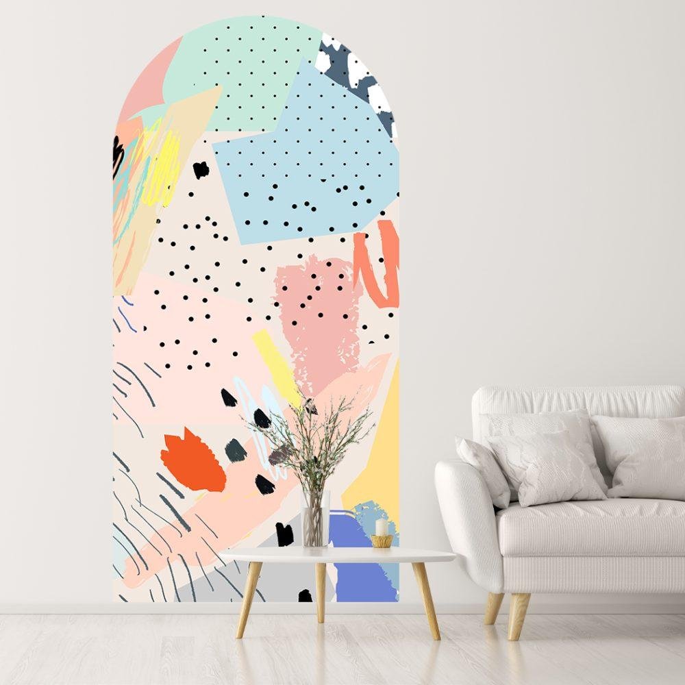 Färgglad Abstrakt Formkonst Väggdekor, Flora Grossist, väggdekoration