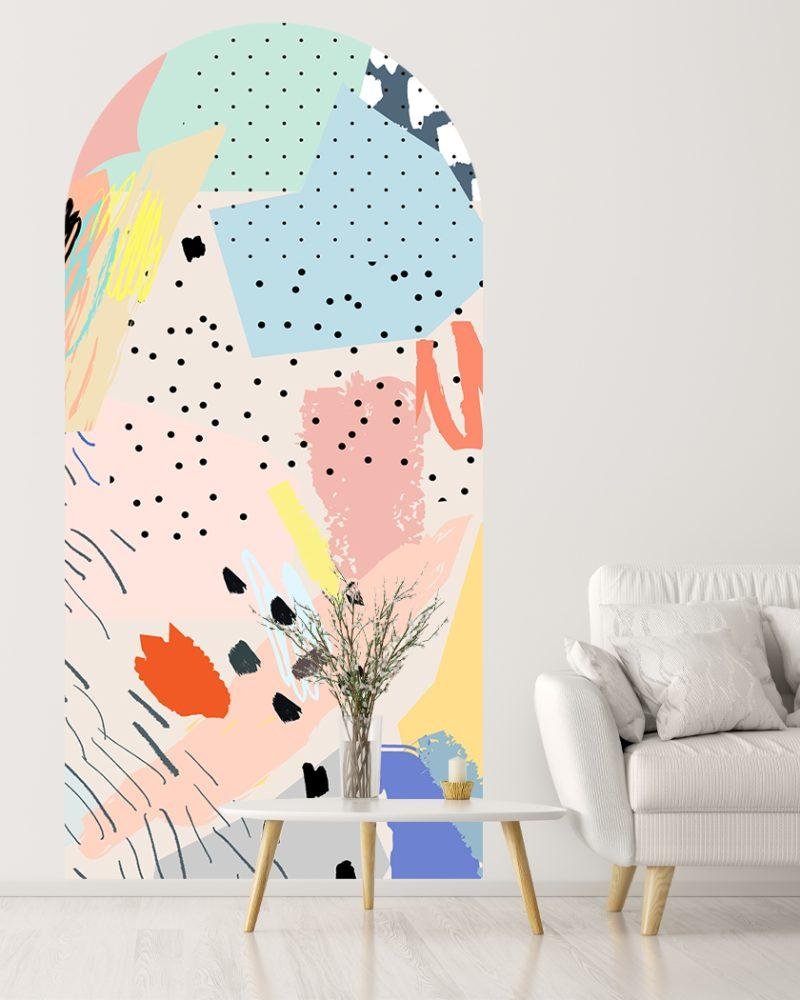 Färgglad Abstrakt Formkonst Väggdekor, Flora Grossist, väggdekoration