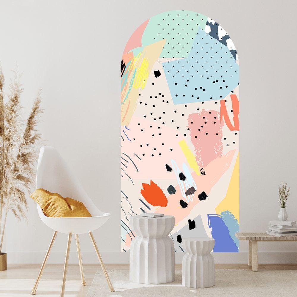 Färgglad Abstrakt Formkonst Väggdekor, Flora Grossist, väggdekoration