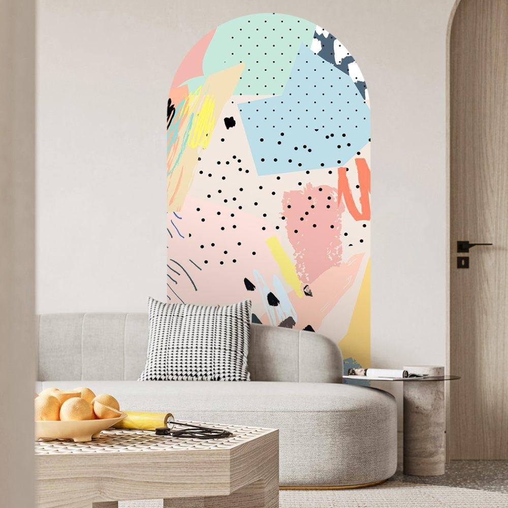 Färgglad Abstrakt Formkonst Väggdekor, Flora Grossist, väggdekoration