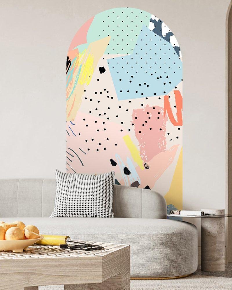 Färgglad Abstrakt Formkonst Väggdekor, Flora Grossist, väggdekoration