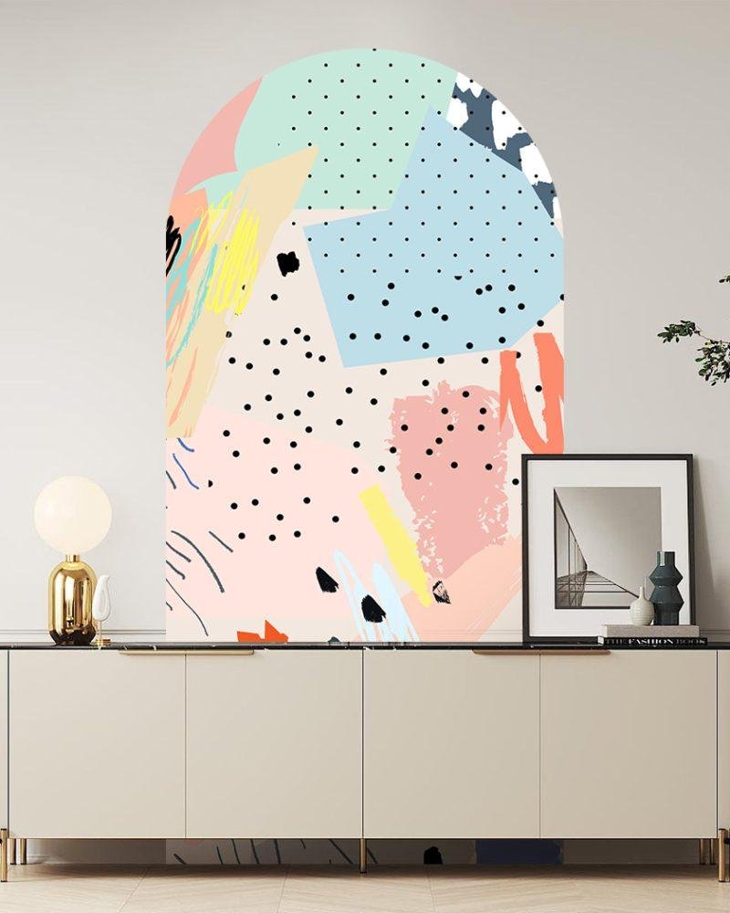 Färgglad Abstrakt Formkonst Väggdekor, Flora Grossist, väggdekoration