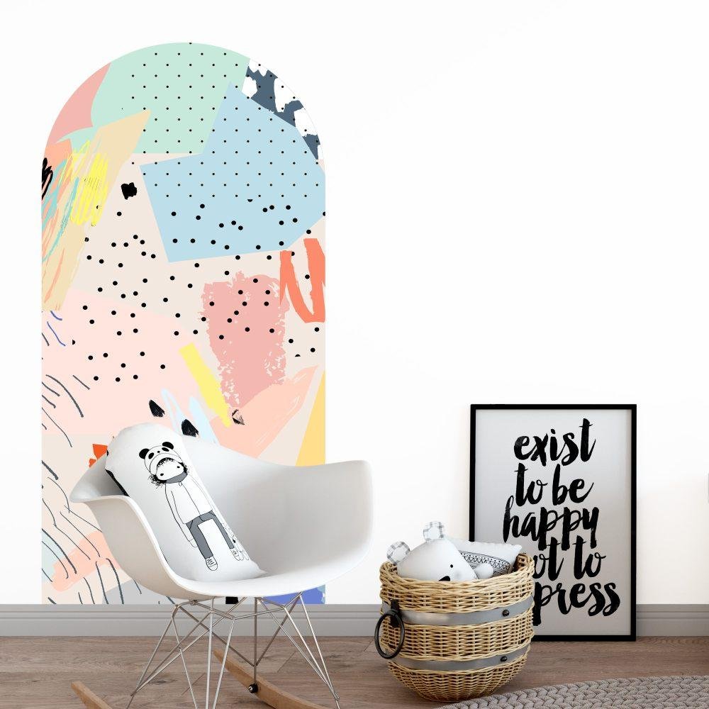 Färgglad Abstrakt Formkonst Väggdekor, Flora Grossist, väggdekoration