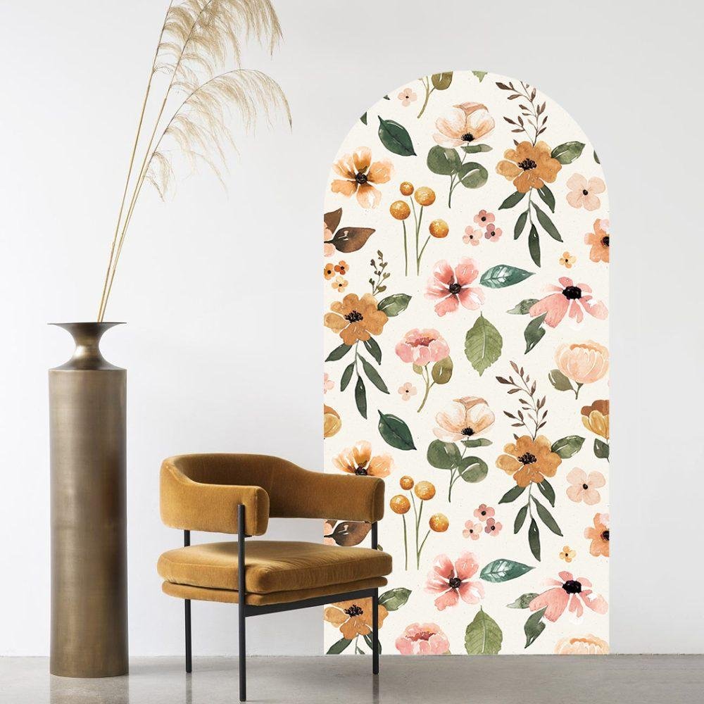 Elegant Flower Assortment Watercolor Wall Sticker, Flora Grossist, väggdekoration