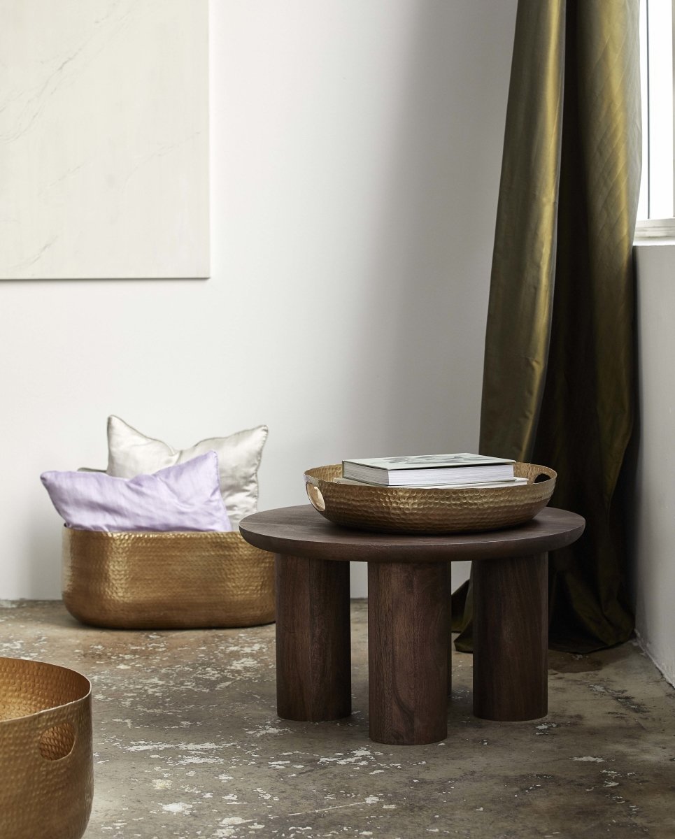 Laika Round Tray, S - Golden Finish, Nordal, förvaring