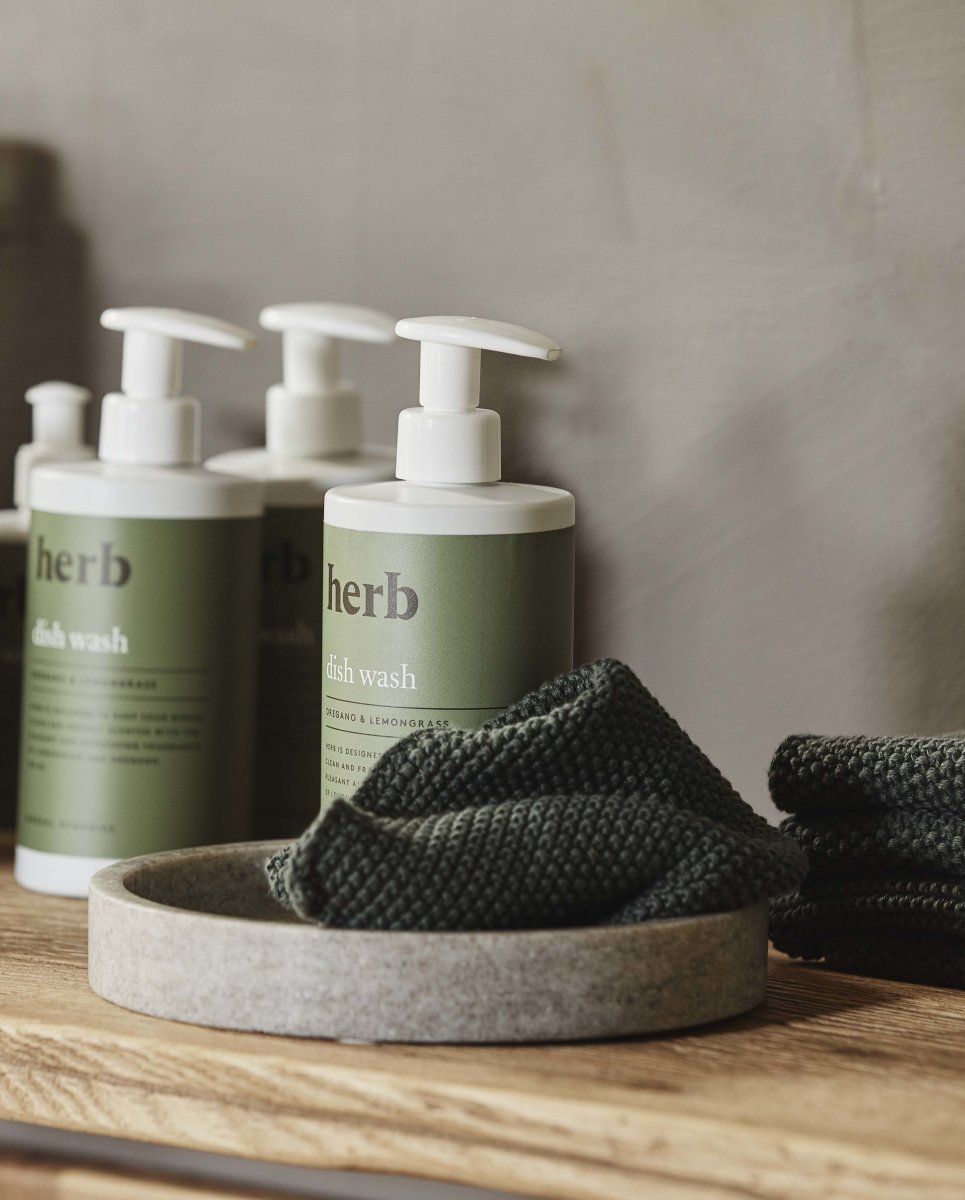 Merga Dish Cloth, Knit, Army Green, Nordal, sovrums textilier