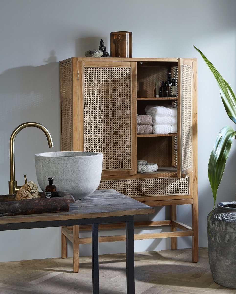 Merge Cabinet, Nature W/rattan, Nordal, bokhyllor