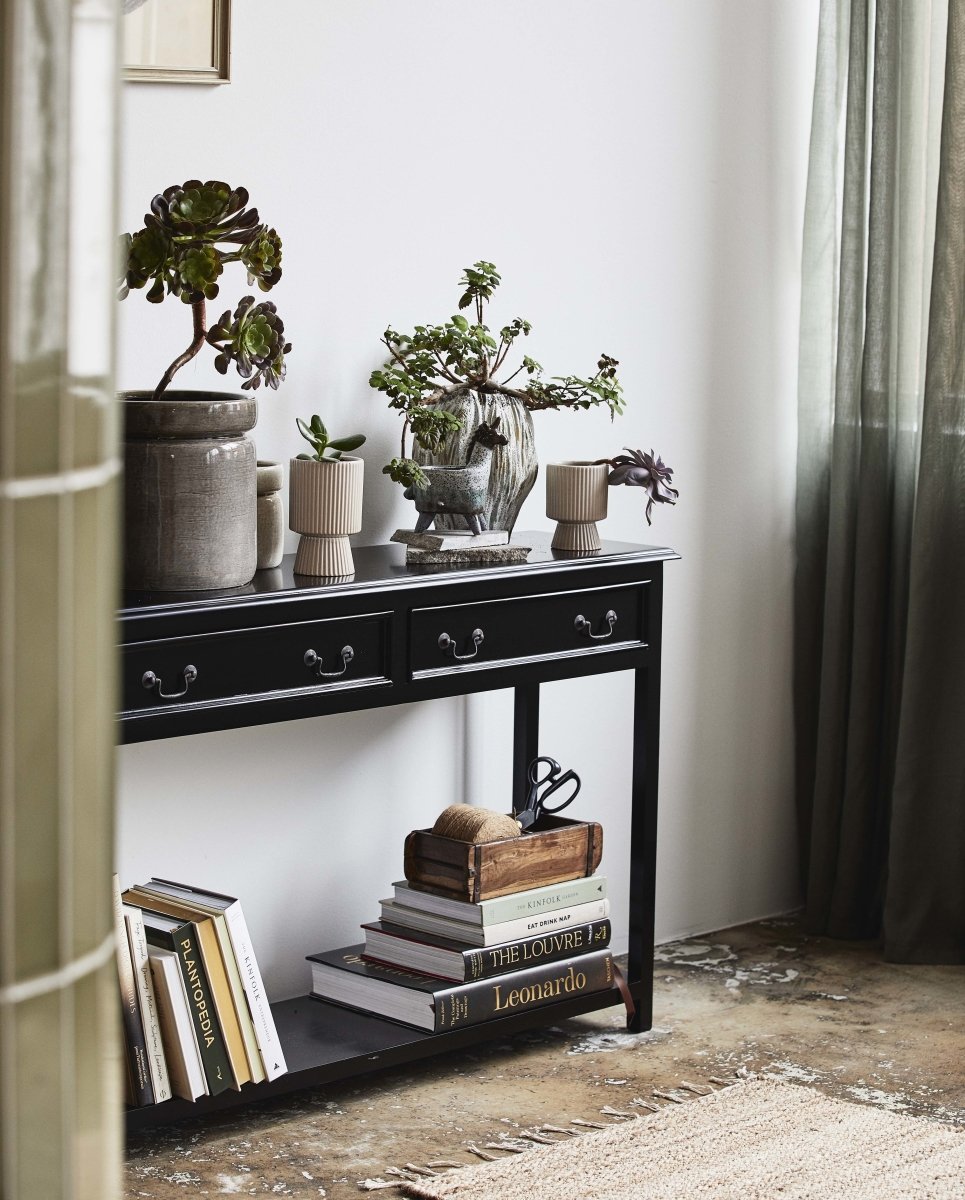 Moss Console W/2 Drawers - Black, Nordal, bord