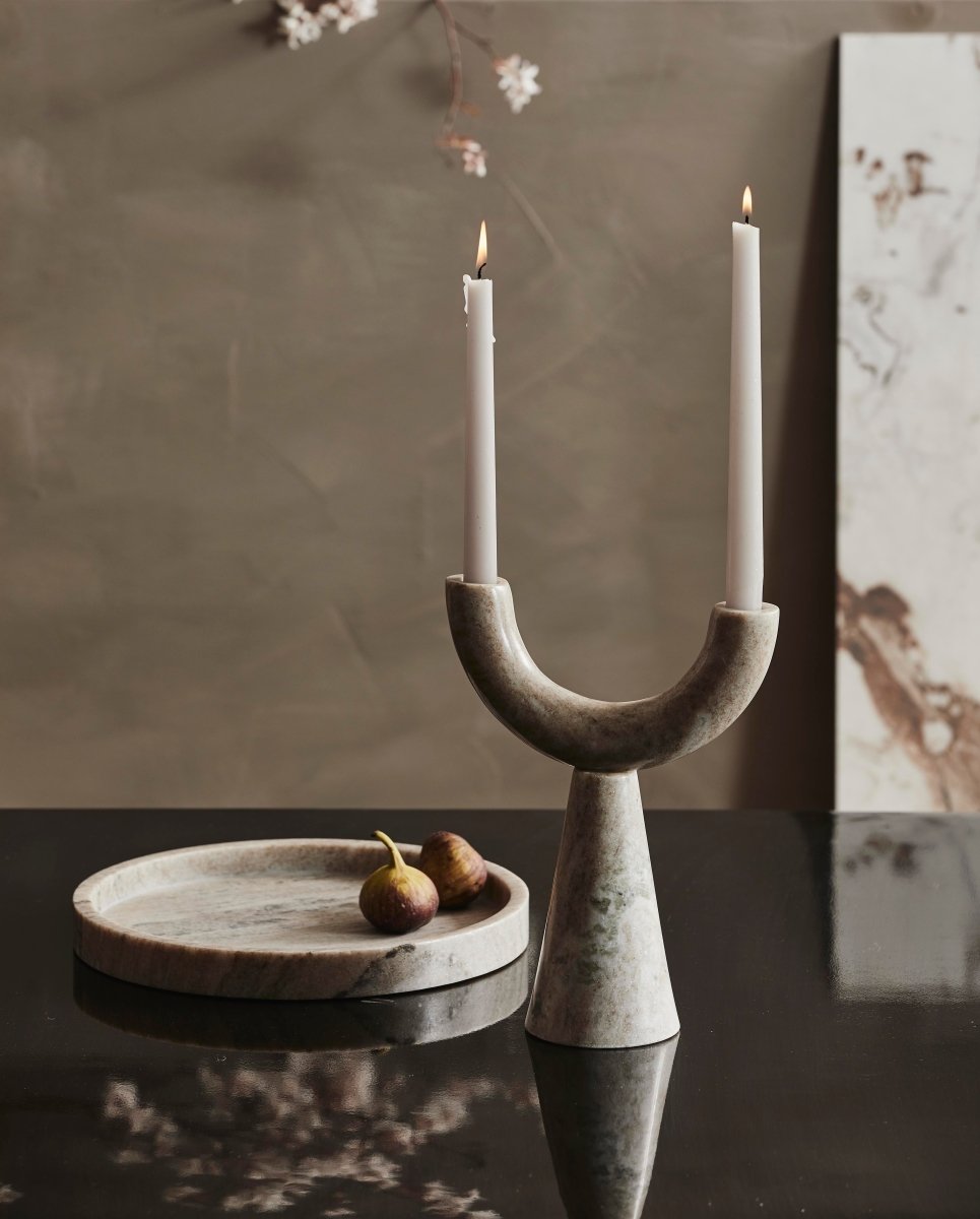 Rif Candle Holder, Marble, F/2 Candles, Nordal, ljus & ljuslyktor