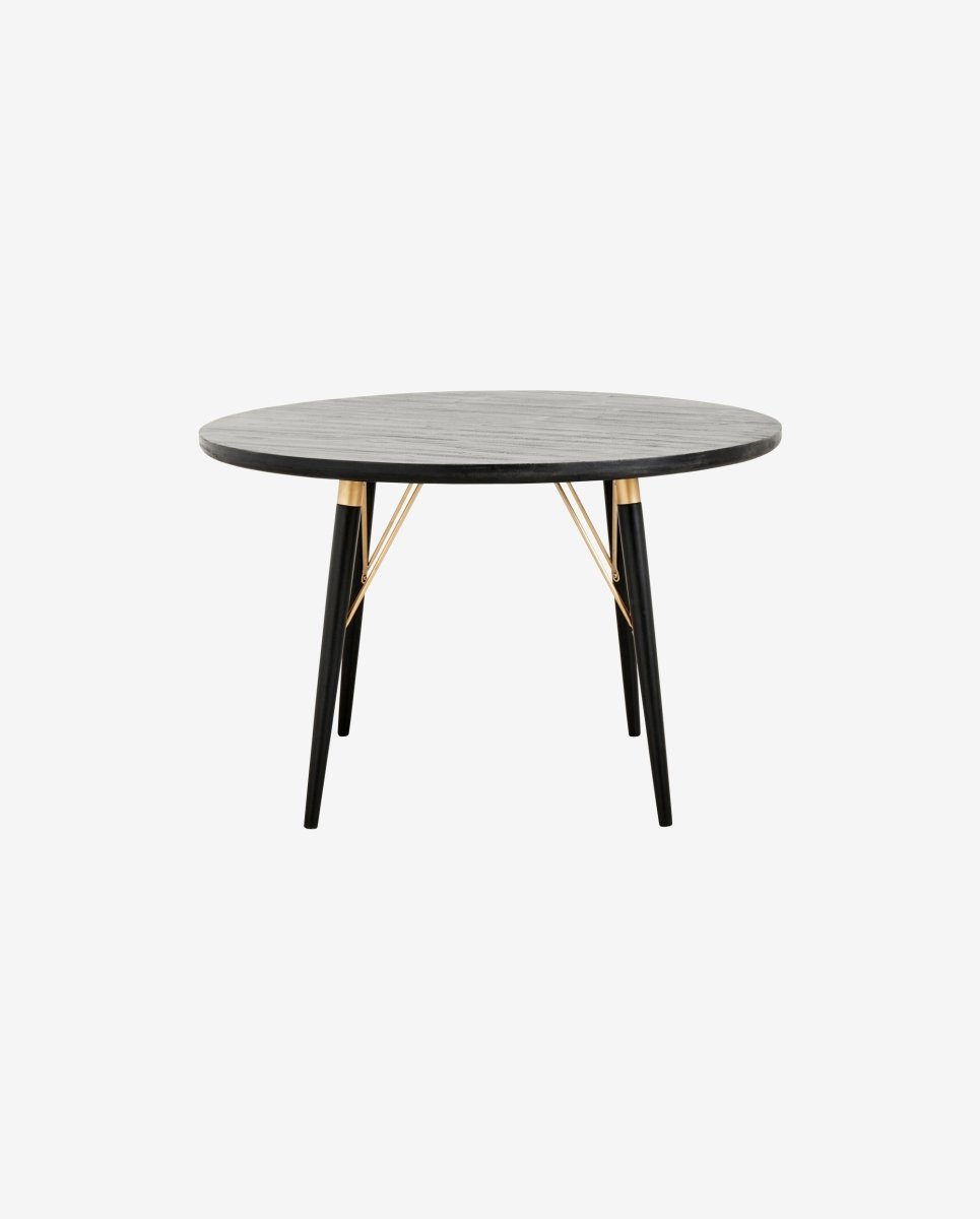 Luvua Dining Table, Round - Black Wood, Nordal, bord