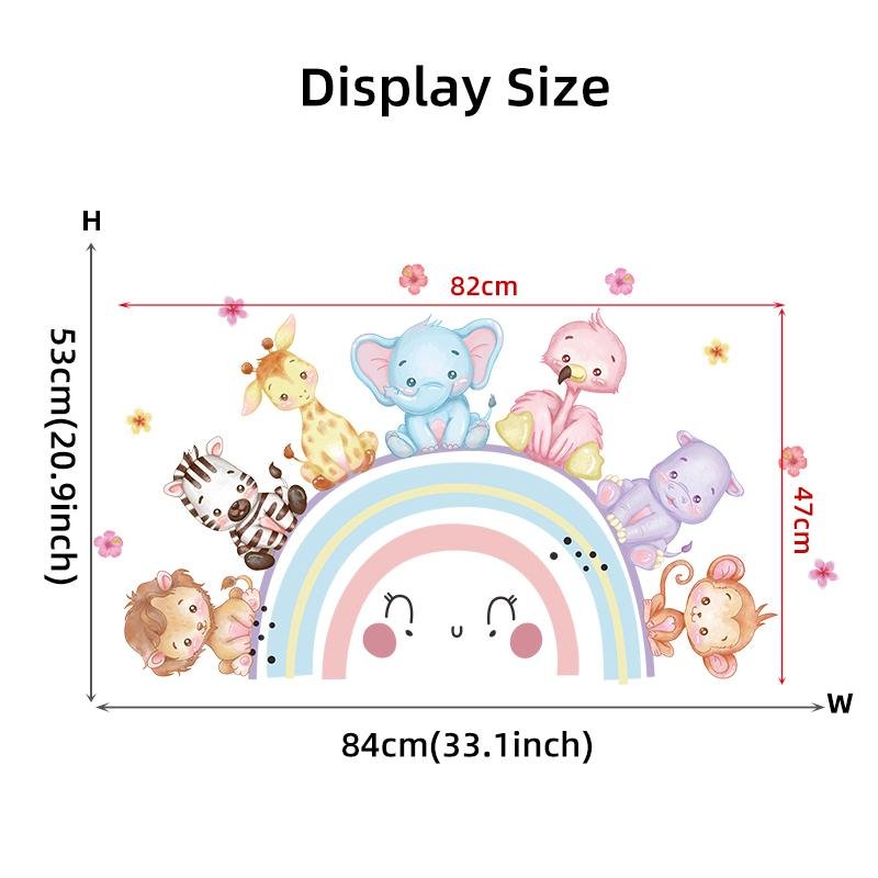 Cute Animals Wall Stickers Elephant Lion Kids Room, Flora Grossist, Barnrum