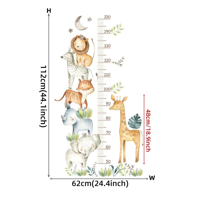 Jungle Height Chart Wall Stickers, Flora Grossist, Barnrum