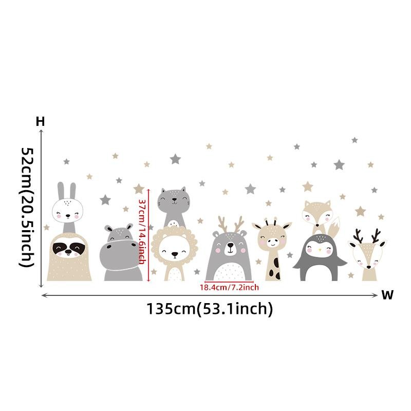 Wall Stickers/decal For Nursery & Kids Room – Nordic Style Forest Animal Babie, Flora Grossist, Barnrum