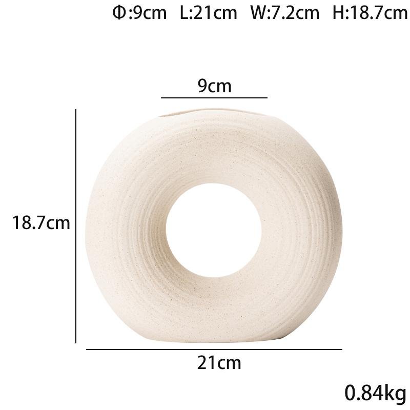 Ceramic Semi Circle Donut Vase, Flora Grossist, vaser-och-krukor