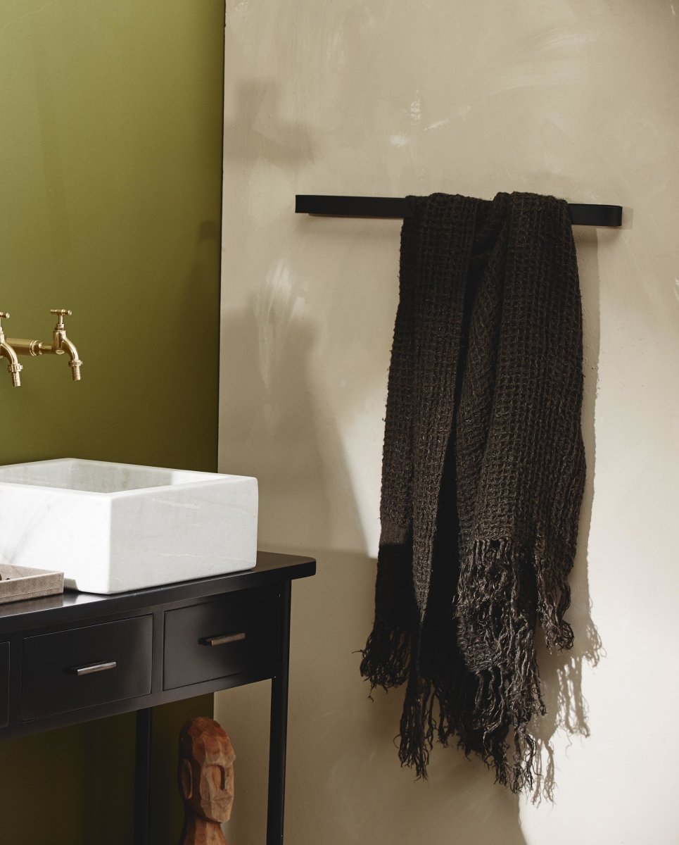 Sotra Towel Rack, Black Metal, Nordal, badrums inredning