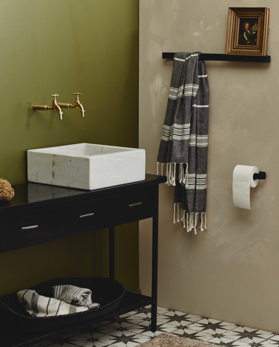 Sotra Towel Rack, Black Metal, Nordal, badrums inredning