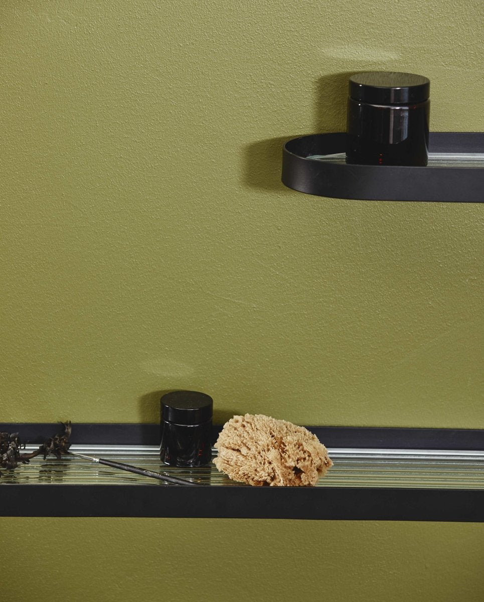 Sotra Shelf W/glass, L, Black Metal, Nordal, vägghyllor & väggskåp