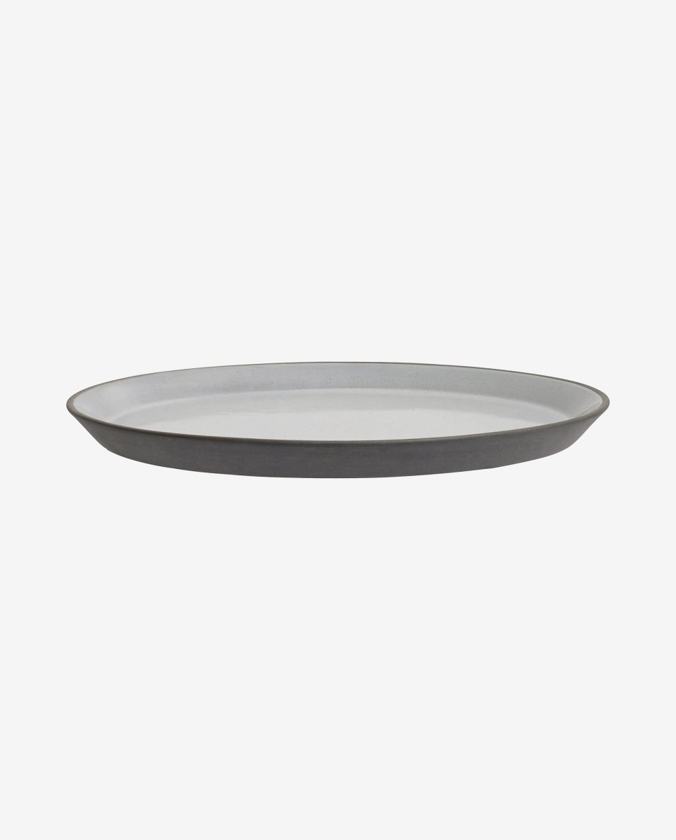 Stoneware Cake Plate, Black/white, Nordal, tallrikar och fat
