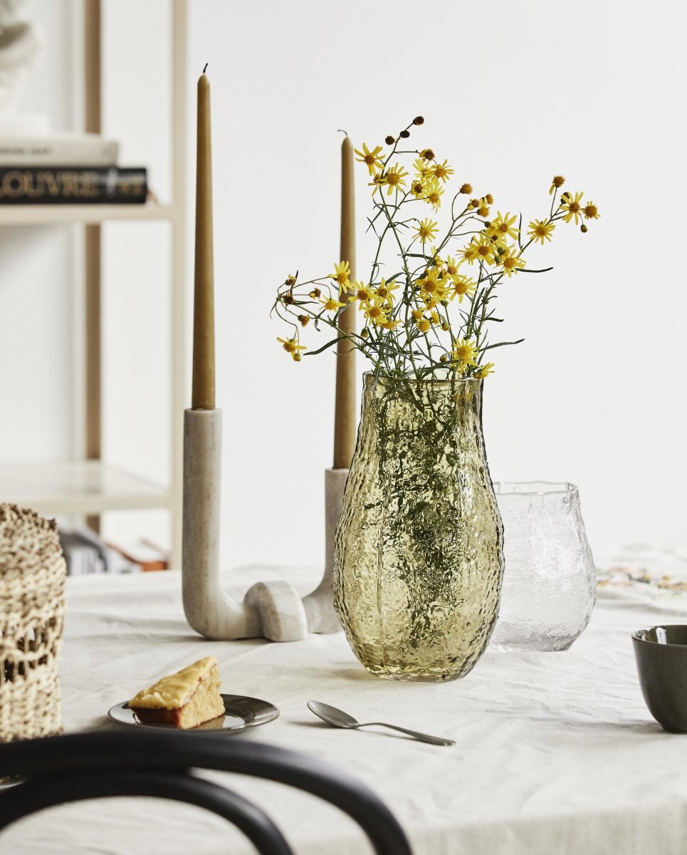 Vaca Candle Holder, Brown Marble, Nordal, ljus & ljuslyktor