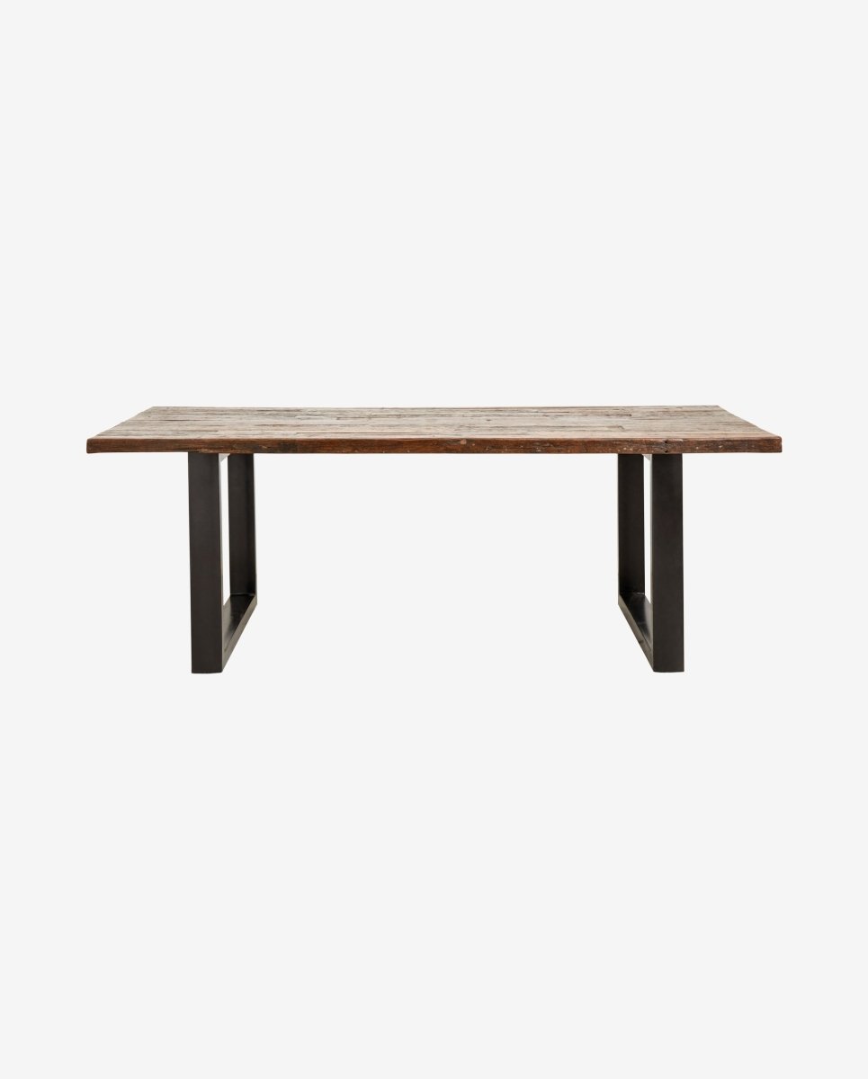 Vintage Iron Table W/wooden Top, Raw, Nordal, bord