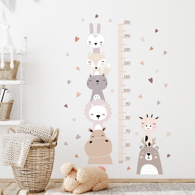 Smiley Face Cartoon Small Animal Height Stickers, Flora Grossist, Barnrum