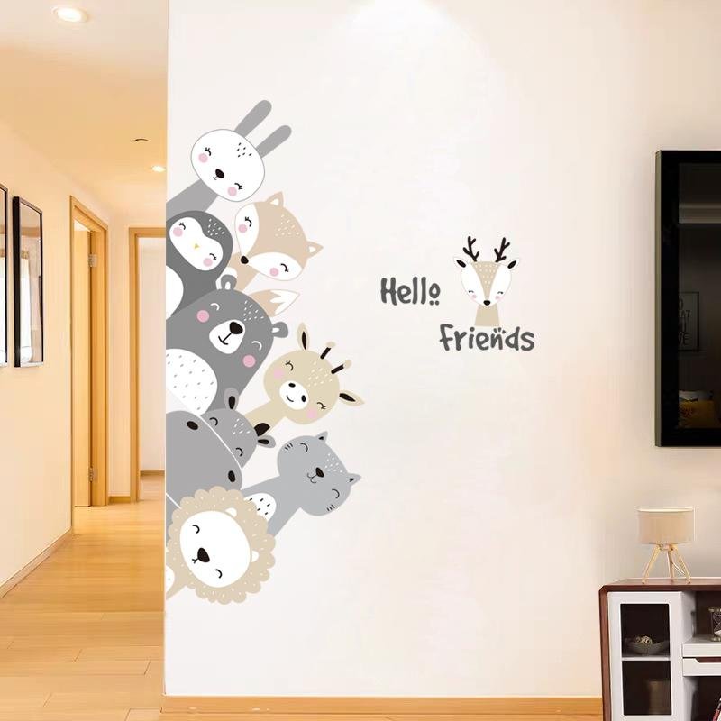 Greeting Animals – Wall Sticker, Flora Grossist, Barnrum
