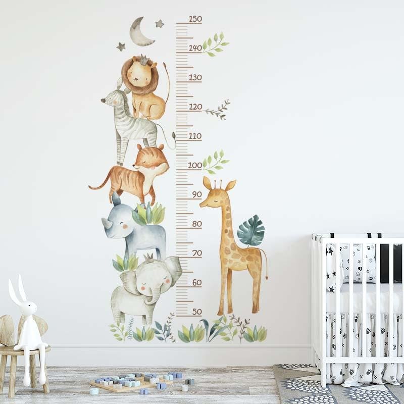 Jungle Height Chart Wall Stickers, Flora Grossist, Barnrum