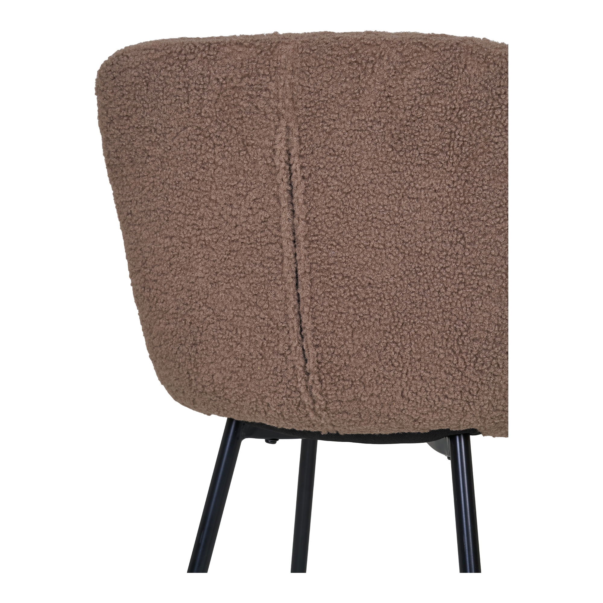 HALDEN Matstol, mörkbrun fuskpäls, svarta ben