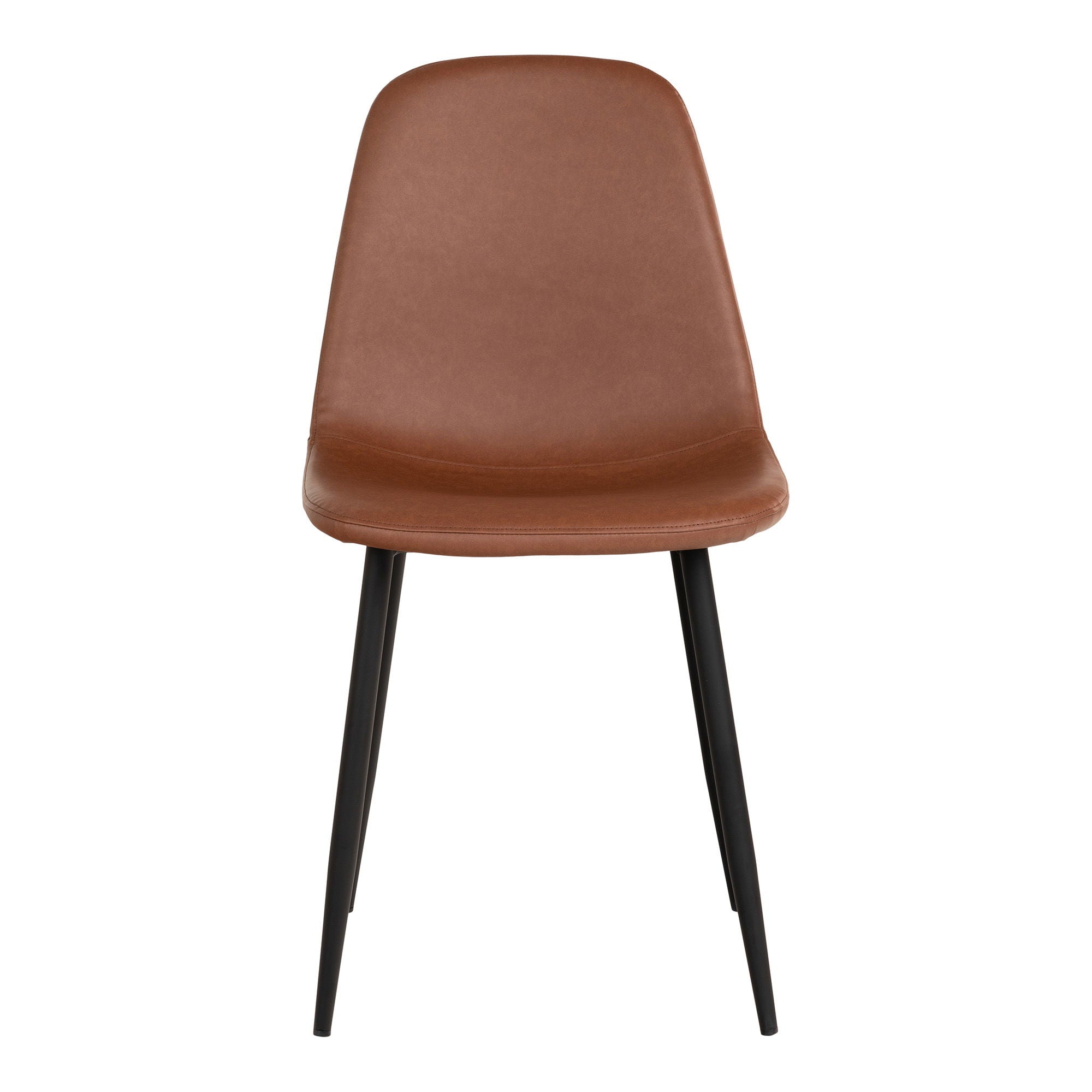 Stockholm Dining Chair, ljusbrun PU-läder, svarta ben