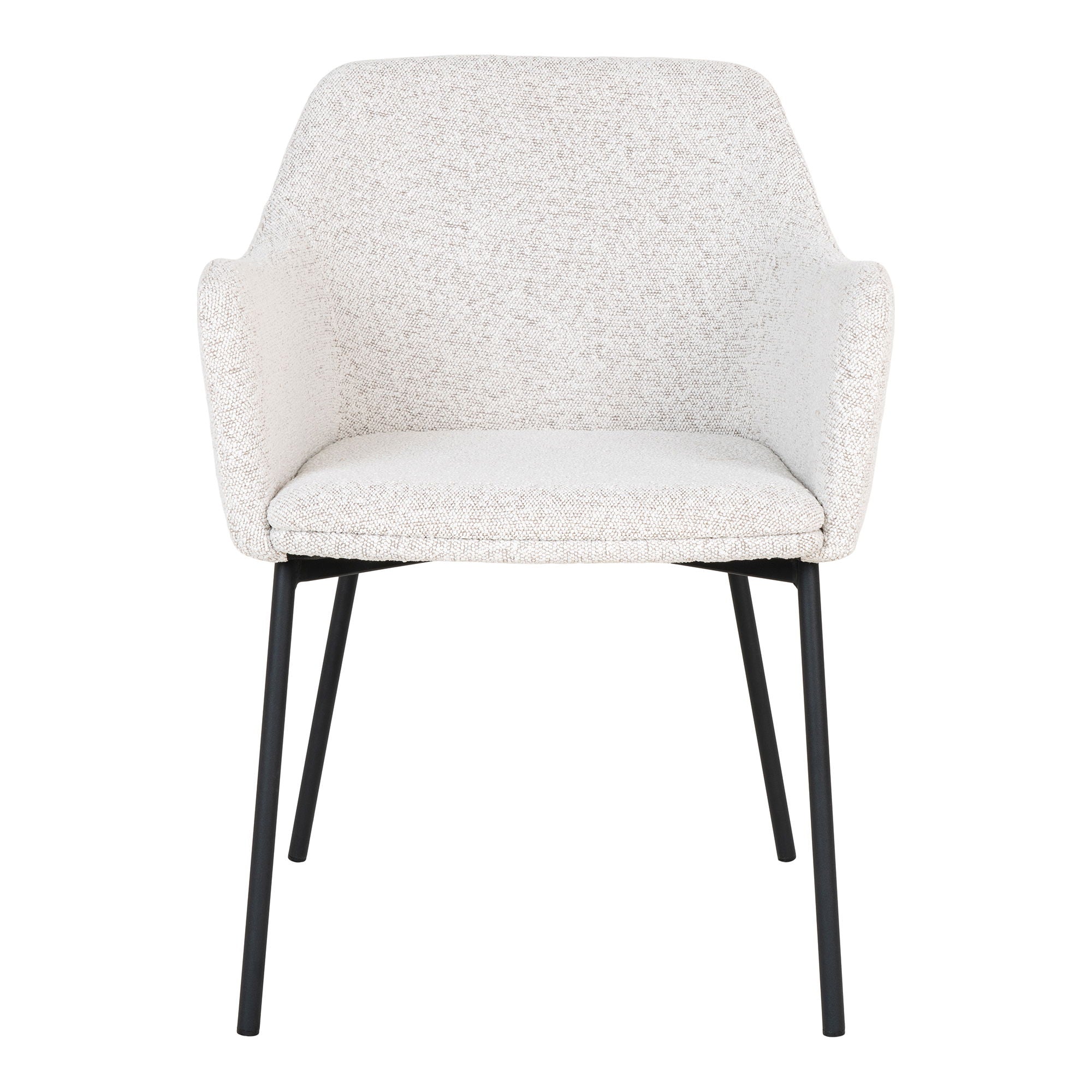 MELILLA Matstol, vit bouclé med svarta ben