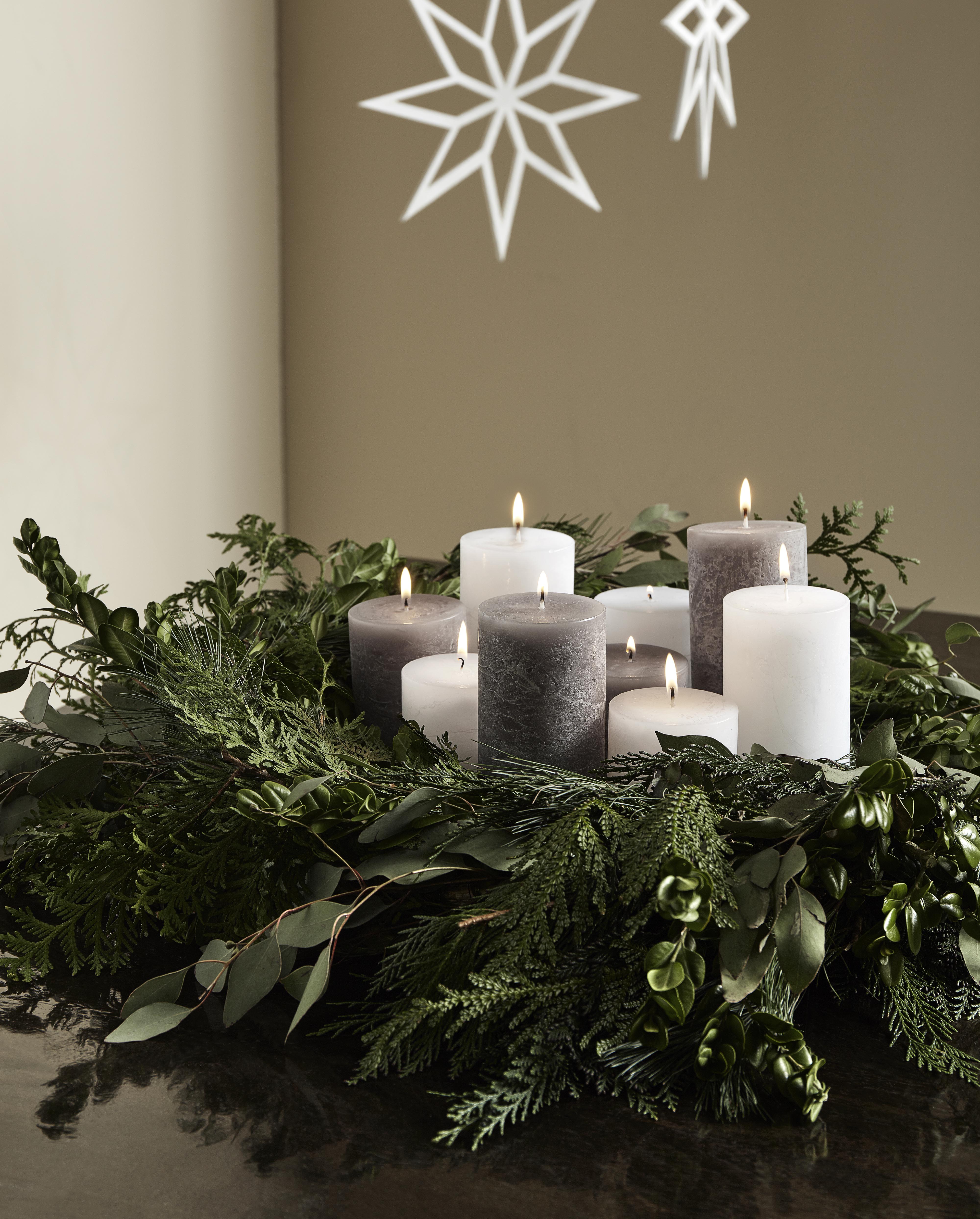 Candle, L - Grey, Nordal, ljus & ljuslyktor