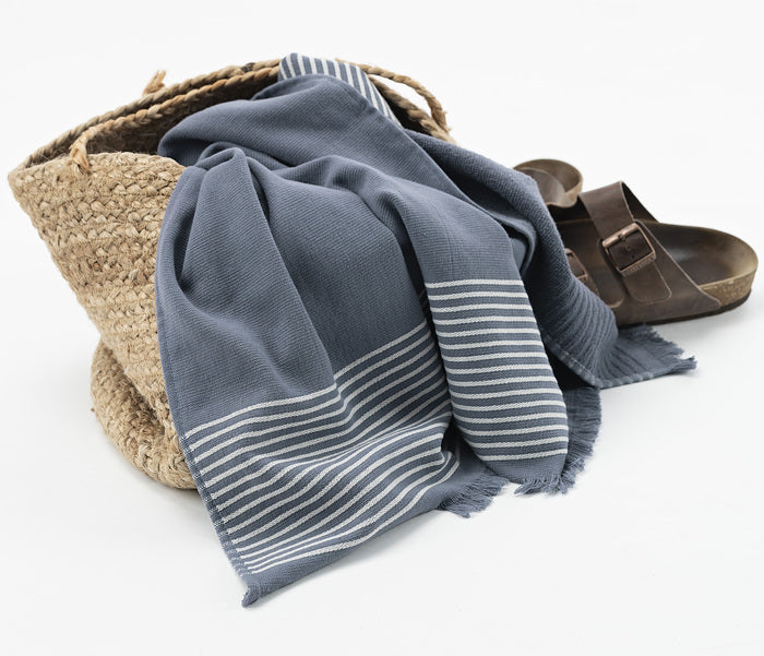 Strandbadlakan Horisont 80x160 Cm Blå, Borganäs of Sweden, strandbadlakan