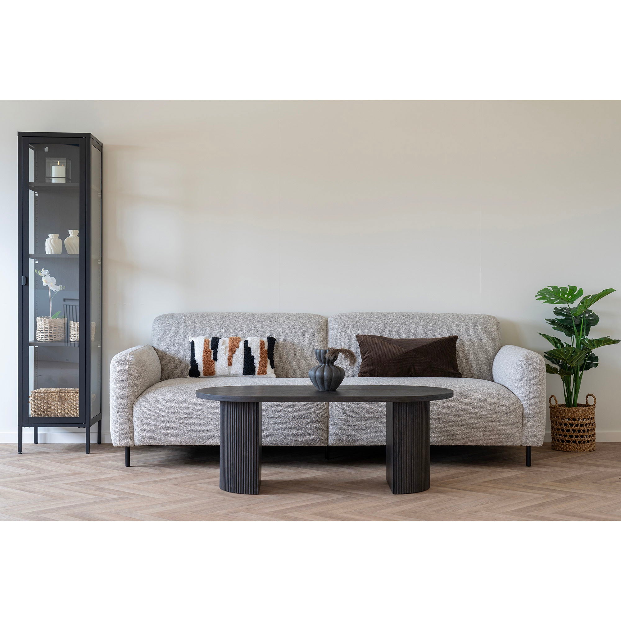 SALVADOR 3-sitssoffa, ljusgrå bouclé