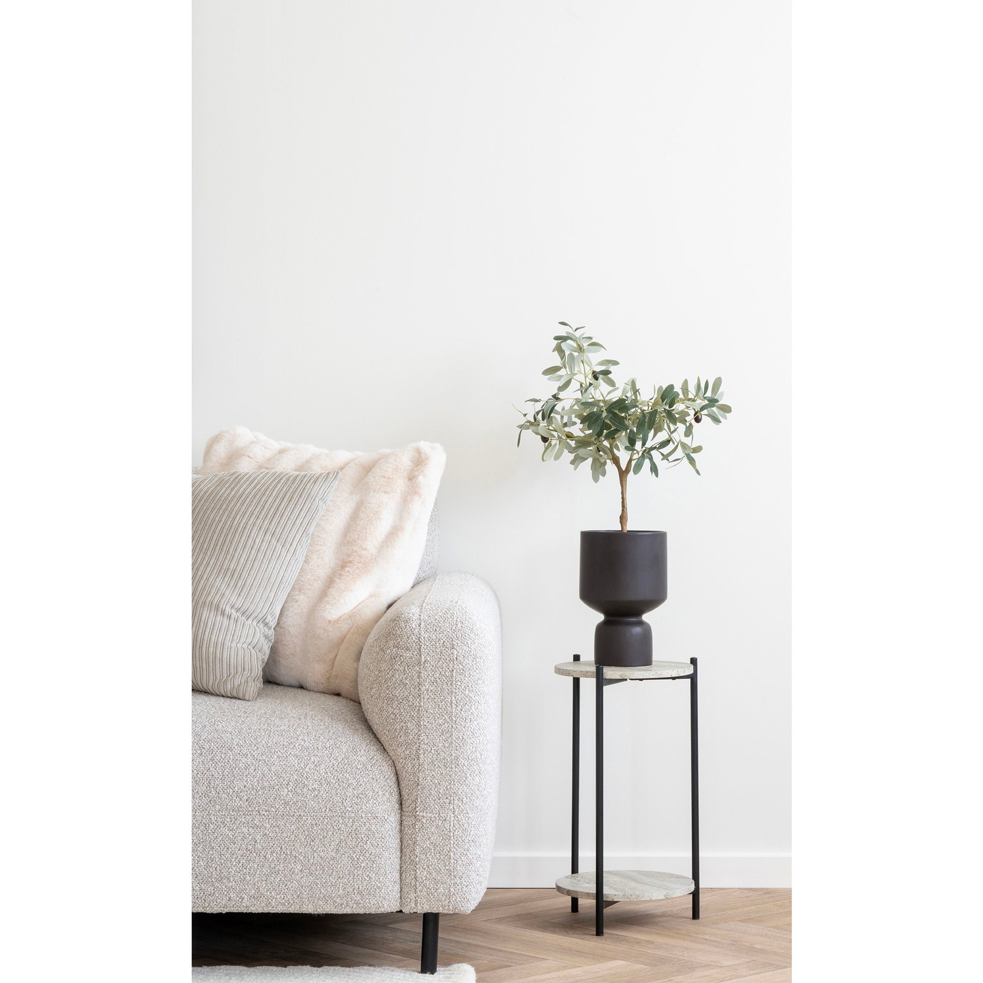 Salvador Lounge-soffa, vänstervänd bouclé ljusgrå