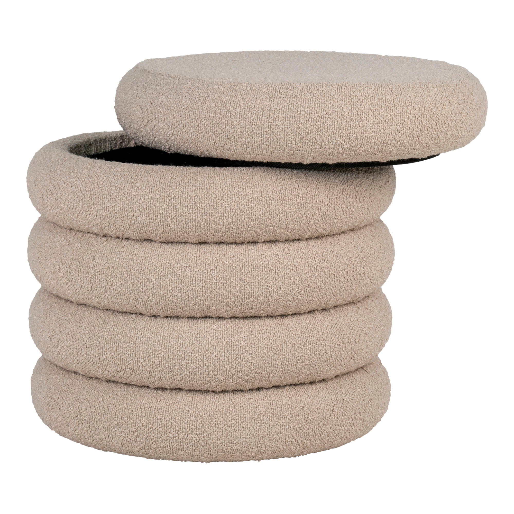 Brooklyn Pouf, bouclé beige