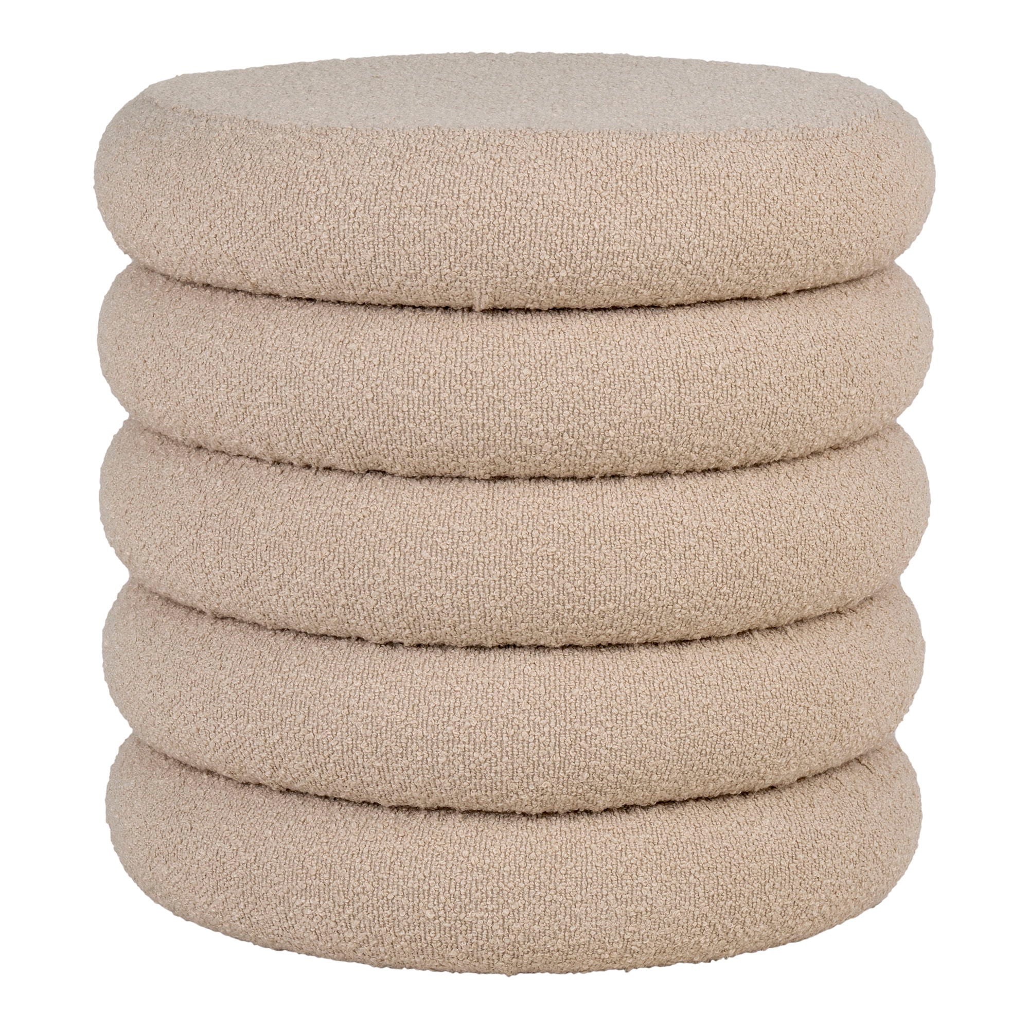 Brooklyn Pouf, bouclé beige
