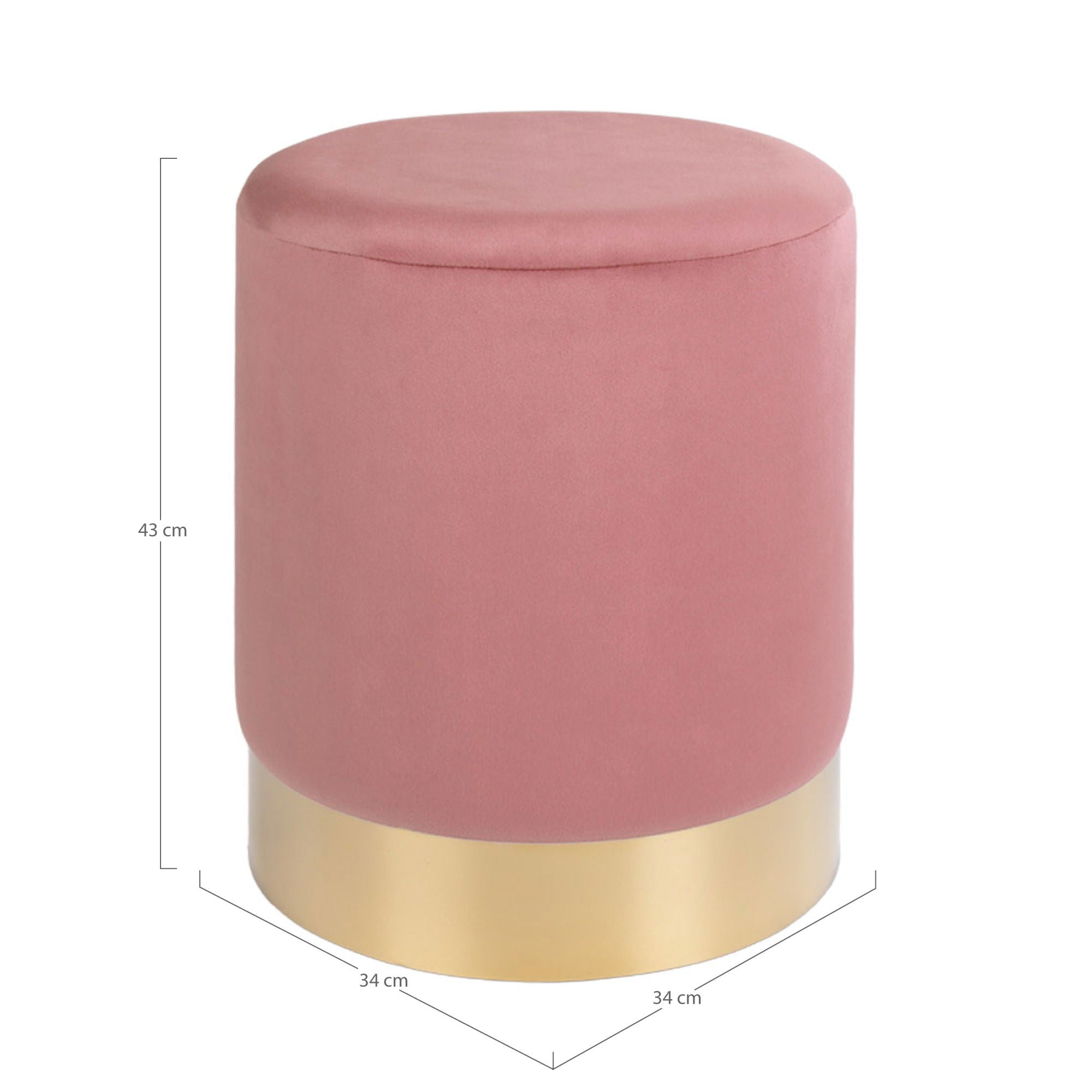 Gamby Pouf, rosa sammet
