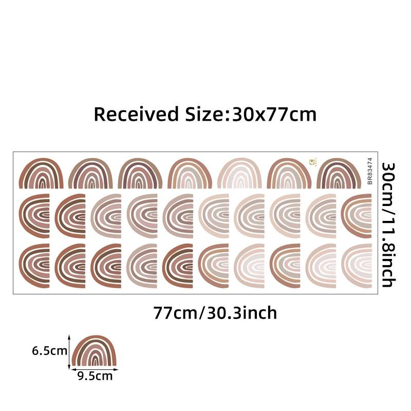 Boho Color Rainbows Bohemia Style Wall Stickers For Living Room, Flora Grossist, Barnrum