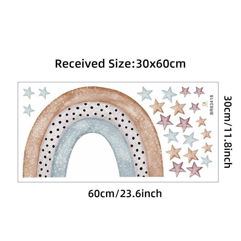 Watercolor Cartoon Rainbow Corful Stars Wall Stickers Kids, Flora Grossist, Barnrum