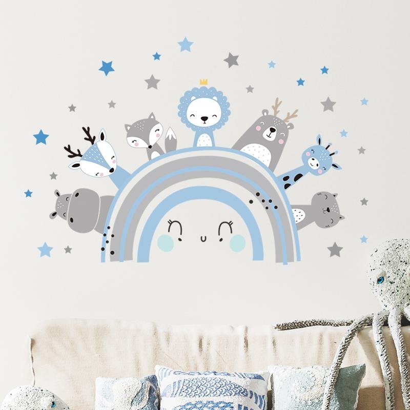 Cartoon Animal Wall Sticker For Kids Room, Flora Grossist, Barnrum