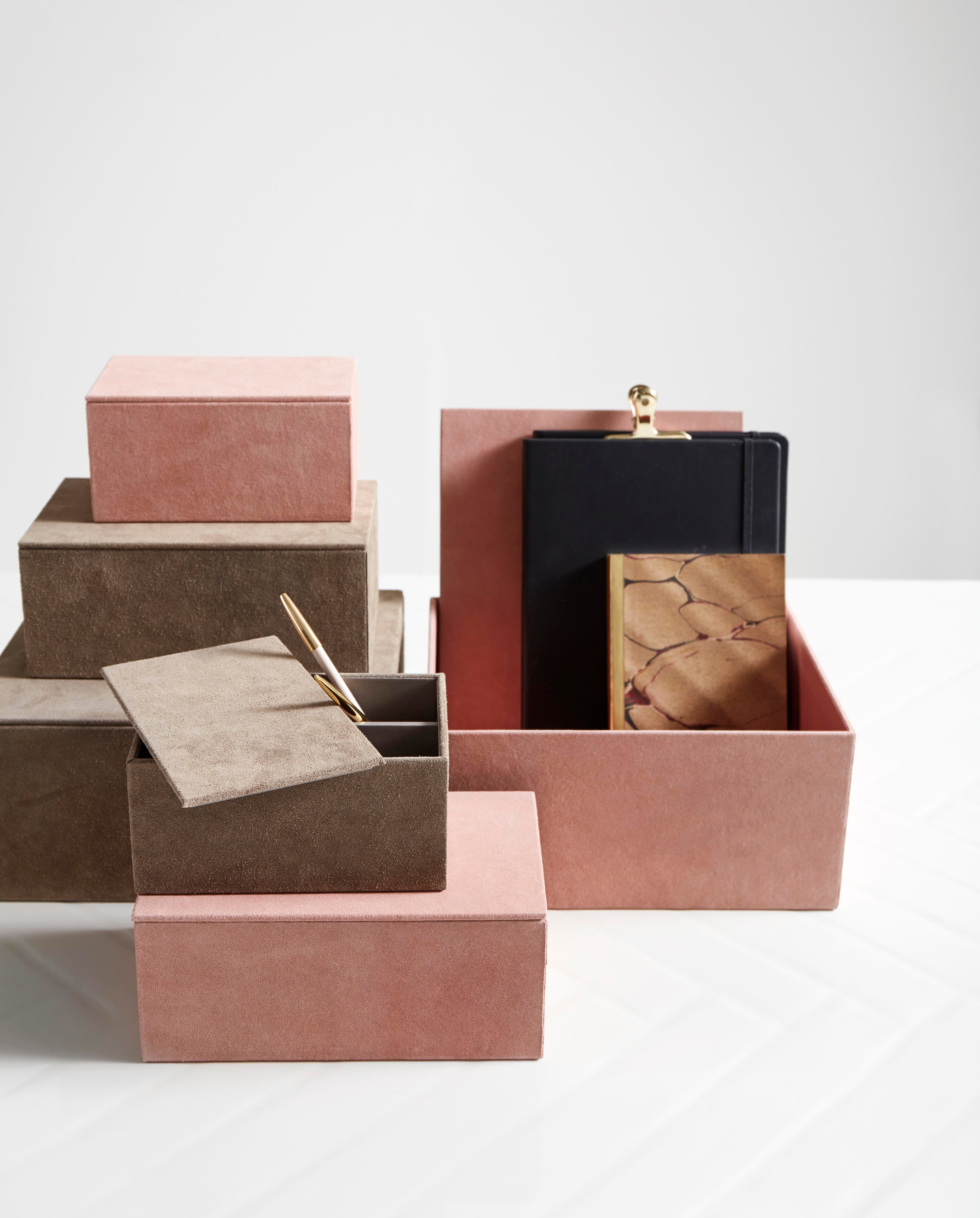 Kastela Box Set/3 - Rose, Suede Leather, Nordal, förvaring