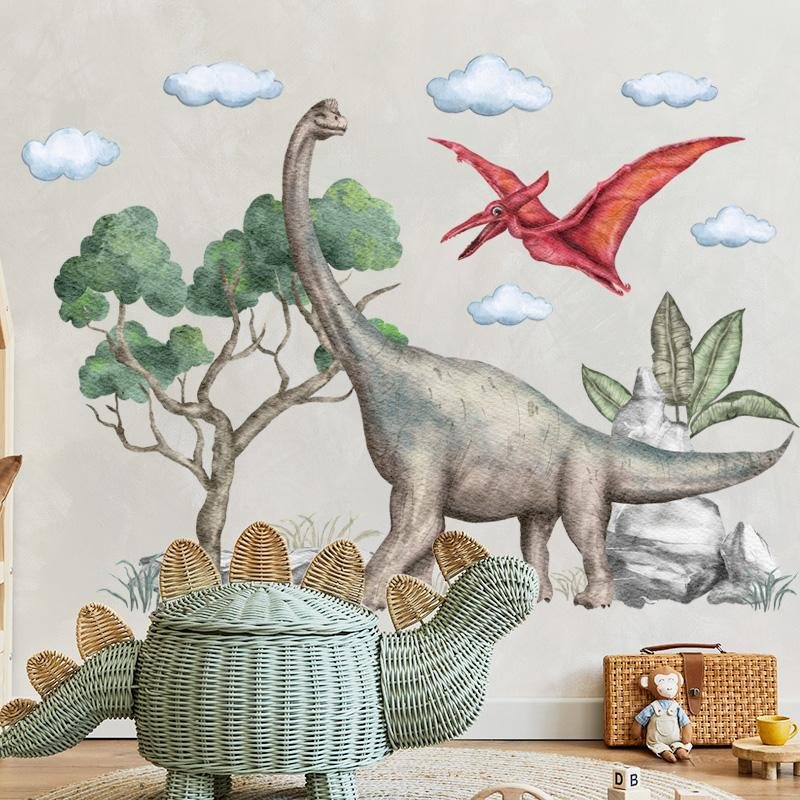 Large Pterosaur Flying Dinosaurs Cartoon Wall Stickers For Kids Room, Flora Grossist, Barnrum