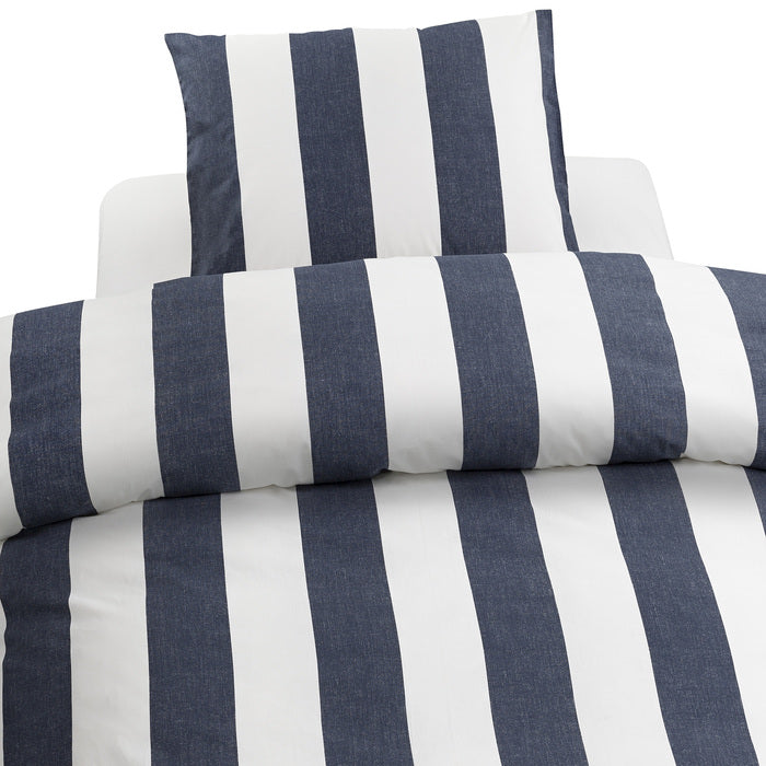 2-dels Set Block Stripe Blå, Borganäs of Sweden, påslakan