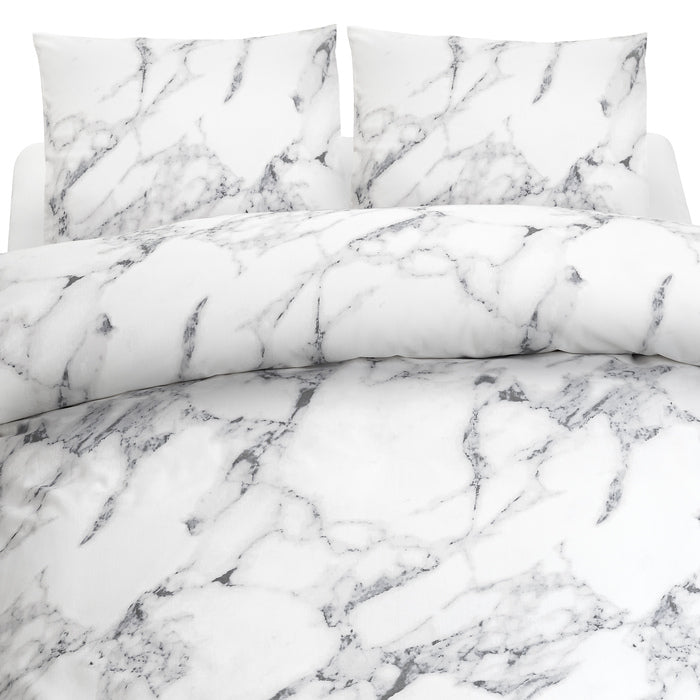 3-dels Set Marmor Vit Dubbel, Borganäs of Sweden, påslakan