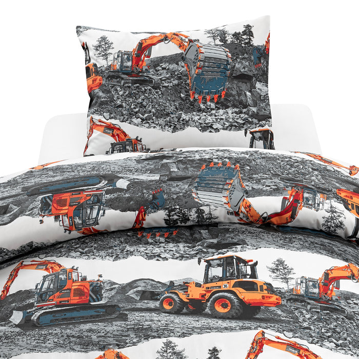 2-dels Set Maskiner Orange, Borganäs of Sweden, påslakan