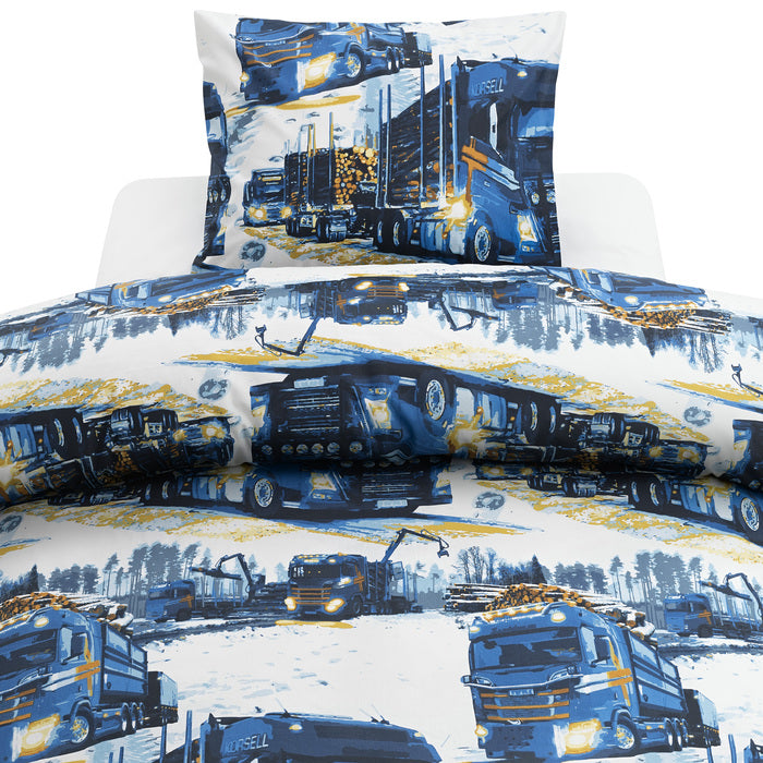 2-dels Set Lastbilar Marinblå, Borganäs of Sweden, barnartiklar sovrum