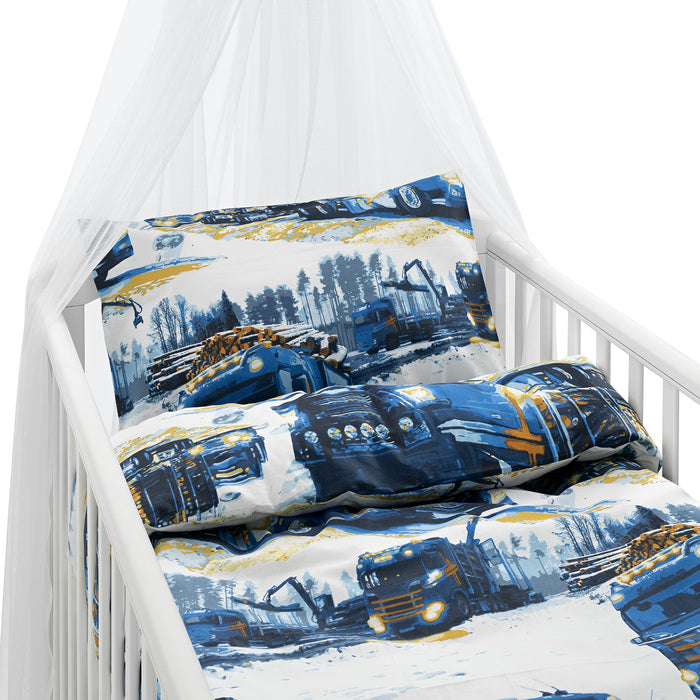 2-dels Set Lastbilar Marinblå Spjälsäng, Borganäs of Sweden, barnartiklar sovrum