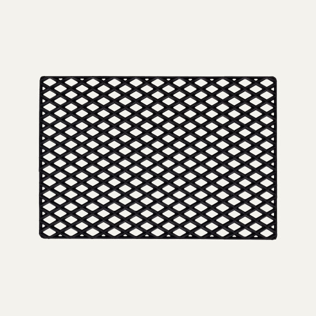 Doormat Black Grid 60x90cm, Dixie, utomhus inredning